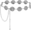 Corrente de Cintura Metálica Floral Versátil para Mulheres, Estilo Coreano Decorativo para Vestido de Terno, Acessório de Corrente Ajustável