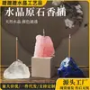Soporte para Incienso de Piedra Cruda de Cristal Natural Decoración del Hogar Piedra de Aromaterapia Quemador de Incienso para Ofrenda a Buda Base de Soporte para Incienso Accesorios de Muebles de Cristal