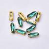 Fundo Dourado 5*15mm Oval Longo Vidro Garra Diamante Ponta Fundo Strass DIY Roupa Sapato Bolsa Decorativa Adesivo Nail Art Diamante Material