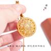 Tienda de oro con oro de arena francés antiguo incrustado con diamantes brújula auspiciosa de los ocho tesoros colgante cadena de suéter de marca redonda para mujer de buena fortuna todo partido