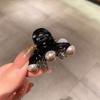 Horquilla Elegante Estilo Coreano con Perlas y Pedrería Sentido Avanzado Horquilla Rota Lateral de la Frente con Diamantes Clip Pequeño para Sujetar la Mitad de la Parte Trasera de la Cabeza