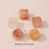 Flor de Goma Natural Cubo de Azúcar Luna Accesorios de Cristal Estrella de Cinco Puntas Luna Colgante Flor de Goma Roja Luna Creciente Piedra Preciosa Collar Joyería