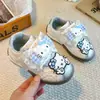 Zapatos Casuales de Lona para Niñas 2026 Hello Kitty Velcro Suela Suave Antideslizante Transpirables Cómodos Lindos Dibujos Animados Bonitos Versátiles