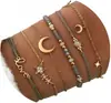 Amazon Pulsera de Seis Piezas con Colgante de Estrella y Luna Estilo Bohemio Personalidad Moda Diaria Versátil para Mujeres