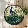 Pavo Real de Cristal Vidrio de Color Colgante Adorno Colgante de Vidrio para el Hogar Decoración de Ventana Atrapasoles para el Jardín