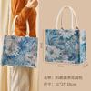 Bolsa de Mão Bordada em Jacquard Coberta com Película Impermeável Bolsa Jardim de Monet Feminina Grande Capacidade Squeen Ecológica