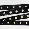 Cinta de algodón con perforaciones huecas en forma de estrella, perforaciones de ojal y patrones florales, cinturón de cuero de pentagrama, accesorios de ropa DIY, tira de ribete