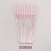 Cepillo de silicona para pestañas con varilla de cristal, cepillo para cejas, maquillaje, mini cepillo pequeño, peine de silicona colorido para pestañas, cepillo de silicona para pestañas