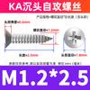Parafusos Autoatarraxantes Galvanizados de Aço Carbono Ka Parafusos de Precisão Parafusos Autoatarraxantes de Cabeça Chata Cruzada Pequena M1.2/M1.5/M1.7