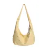 Bolso de lona estilo coreano minimalista de cielo estrellado para mujer, casual y versátil, bolsa de hombro tipo tote de gran capacidad para el día a día