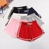 Calças Shorts Esportivos Femininos Verão Estilo Coreano Cor Contrastante Tamanho Grande Soltos Emagrecedores Estudante Perna Larga Calças Casuais Outlet de Fábrica