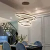 Lámpara LED Moderna Minimalista para Sala de Estar, Araña Circular Nórdica de Lujo Ligero para Comedor, Dormitorio, Barra de Bar, Villa Dúplex