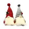 Muñeco Gnomo Navideño Transfronterizo con Gorro Tejido, Adorno Facial sin Rostro Brillante, Versión Roja y Gris en Stock