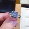 Anillo Abierto de Lujo con Diamantes Completos, Ocho Corazones y Ocho Flechas, Chapado en Pt950, Moissanita Simulada, para Mujer, Exclusivamente para Joyería de Transmisión en Vivo de Celebridades de Internet