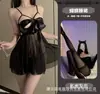 Gato Nocturno Caliente Transparente Ropa de Dormir con Abertura en la Entrepierna Lencería Sexy para Mujeres, Conjunto de Camisón de Encaje con Tira de Tentación de Pecho Abierto