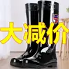 Botas de lluvia de media caña de moda para hombre, botas de lluvia de trabajo cálidas con forro polar para hombre, botas de pesca impermeables y antideslizantes, zapatos de algodón
