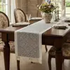Caminho de Mesa, Estoque Disponível, Jacquard Ornamental Damasco de Poliéster com Franja de Borlas, Vários Designs Disponíveis para Sala de Jantar, Casamento, Festa e Decoração de Casa, Fornecimento Direto da Fábrica