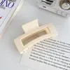 Pinza de Tiburón Acrílica Marrón Grande Estilo Coreano de Verano Pinza Cuadrada Pasador Elegante para la Parte Trasera de la Cabeza Pasador de Gama Alta