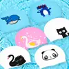 Gorro de natación de silicona para niños al por mayor para niños y niñas cabello largo sin cabeza natación caliente manantial caricatura tamaño grande gorro infantil generación cabello