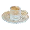 Conjunto de Doze Peças de Xícara e Pires para Café Turco, Conjunto de Xícara e Pires com Borboleta de Aparência Sofisticada, Luxo Acessível Vidro com Borda Dourada, 6 Xícaras e 6 Pires