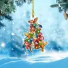 Árbol de Navidad Acrílico Plano Regalo de Navidad Colgante Decoraciones para Espejo Retrovisor de Coche en Casa Festiva