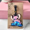 Etiqueta de equipaje de Stitch de orejas grandes y lindo de Star Baby, etiqueta con logo de equipaje de goma suave de PVC, colgante para tablero, colgante de embarque