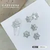 Copos de Nieve Navideños Aleación Diamante Joyería para Uñas Oro Plata Copo de Nieve Diamante Mixto Flor de Hielo Navideño y Año Nuevo Joyería de Diamantes para Uñas