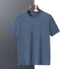 Suéter 100% cachemira pura, lavable a máquina, de manga corta para hombre, ligero, minimalista, otoño/invierno, suéter de punto de cuello redondo