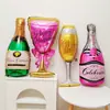 Balões de Decoração de Aniversário Arranjo de Cena Garrafa de Vinho Taça de Vinho Balões de Folha de Alumínio Reunião de Festa KTV Bar Copa do Mundo