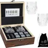 Amazon Ice Wine Piedra Caja de Madera Set de Piedras para Whiskey Set de Vasos para Whiskey