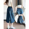 Calças Jeans Wide Leg para Meninas Primavera e Outono Estilosas Crianças Médias e Grandes Meninas Calças Longas Retas Largas Moda para Crianças Estilo Tendência
