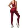 Traje de ropa de yoga sin costuras transfronterizo, sujetador deportivo de fitness, cadera, secado rápido, pantalones de fitness, traje de yoga para mujer
