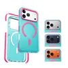 Nuevo Producto Adecuado para Apple iPhone 17Promax Funda Magnética para Teléfono de Color Contrastante 16 Mate con Sensación de Piel Cubierta Protectora Anti-Caídas