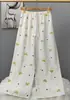 Pantalones de pijama de algodón para mujer, verano, finos, estampados, casuales, de pierna ancha, pueden usar mujeres embarazadas, comercio exterior, pantalones de talla grande