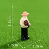 Miniatura de agricultor para paisagem em miniatura de plantio de arroz, acessório de decoração de jardim DIY, ornamento de mesa