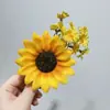 Presilha de Cabelo Girassol Simulada, Novo Acessório de Cabelo Estilo Chinês para Viagem e Férias, Presilha Bico de Pato, Estilo Férias na Praia