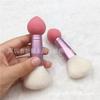 Nueva Brocha de Maquillaje Esponja Bola Brocha para Base Huevo de Belleza Brocha para Polvo Suelto Portátil Brocha de Maquillaje de Doble Cabeza Maquillaje de Belleza Multiusos ~