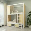 Litera de dos pisos estilo cápsula espacial, adecuada para hostales, hoteles y apartamentos de personal, que ofrece ahorro de espacio y combinaciones de altura versátiles