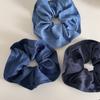 Falda de Tela Plisada Color Azul Denim Salt Anillo para el Cabello Colon Cuerda para el Cabello Elegante Retro para Mujer Bola Accesorios para el Cabello