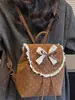 2026 Nuevo Bolso de Doble Hombro con Lazo Dulce Mochila Linda de Moda Tendencia Estilo Coreano Bolso de Mano con Personalidad