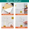 CTZS Espuma Floral Cuadrada Dorada Incrustada Papel Tapiz Geométrico en Relieve Pegatina de Pared Estilo Clásico de Lujo Autoadhesivo Anti-Moho Resistente al Aceite Para Lobby de Hotel Sala de Estar Pared de Fondo 70cmx70cm