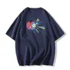 Camiseta de Seda de Leche 2026 Nueva Popular Gris Claro Manga Corta de Verano para Hombres y Mujeres, Corte Holgado con Estampado Elegante