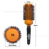 Tubo de Aluminio Resistente a la Temperatura de Cerámica Peine Peine de Peluquería Peine de Rodillo de Cerámica para Peinar Cilindro Cerdas de Nylon Peine para Rizos
