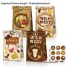 LB157 Amazon Pink Girl Western Cowboy Revólver Partido Kraft Saco de Papel Conjunto de Adesivos