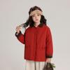 Jaqueta de Algodão Infantil Pudding Haru 2025 Inverno Nova Meninas Cor Contrastante Gola Lapela Jaqueta de Algodão Casual Estilo Retrô Top