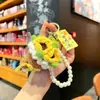 Chaveiro de Flor de Crochê em Buquê, Pingente Criativo e Fofo para Bolsa de Buquê, Presente de Feriado Prático Atacado