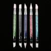 Bolígrafo de silicona para decoración de uñas, cabezal suave, doble cabezal con taladro, bolígrafo individual para decoración de uñas, bolígrafo hueco para tallado en relieve, herramienta para decoración de uñas.