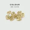 Botones de flor de perla metálica, botones huecos de trébol de cuatro hojas, accesorios de botones simples para cárdigan de suéter de cachemira, abrigo