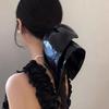 Goma para el Pelo Scrunchie de Cuero Plateado Tendencia 2025 Nueva para Coleta Alta para Mujeres Accesorio para el Cabello de Alta Elasticidad
