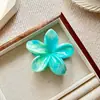 Pinza para el cabello de flor de plumeria degradada transfronteriza de Amazon con patrones fluidos, elegante pinza para el cabello de patrón de mármol para media coleta